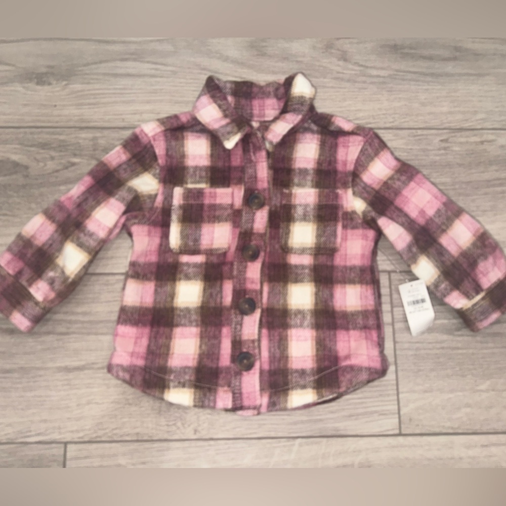 Old Navy Pink and Brown Blazer Soft Flannel Jacket